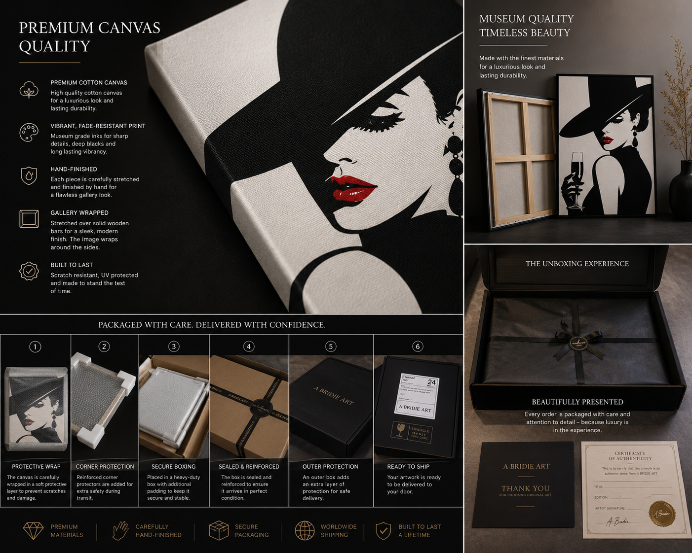 The Heiress | Luxury Black Stencil Pop Art Canvas