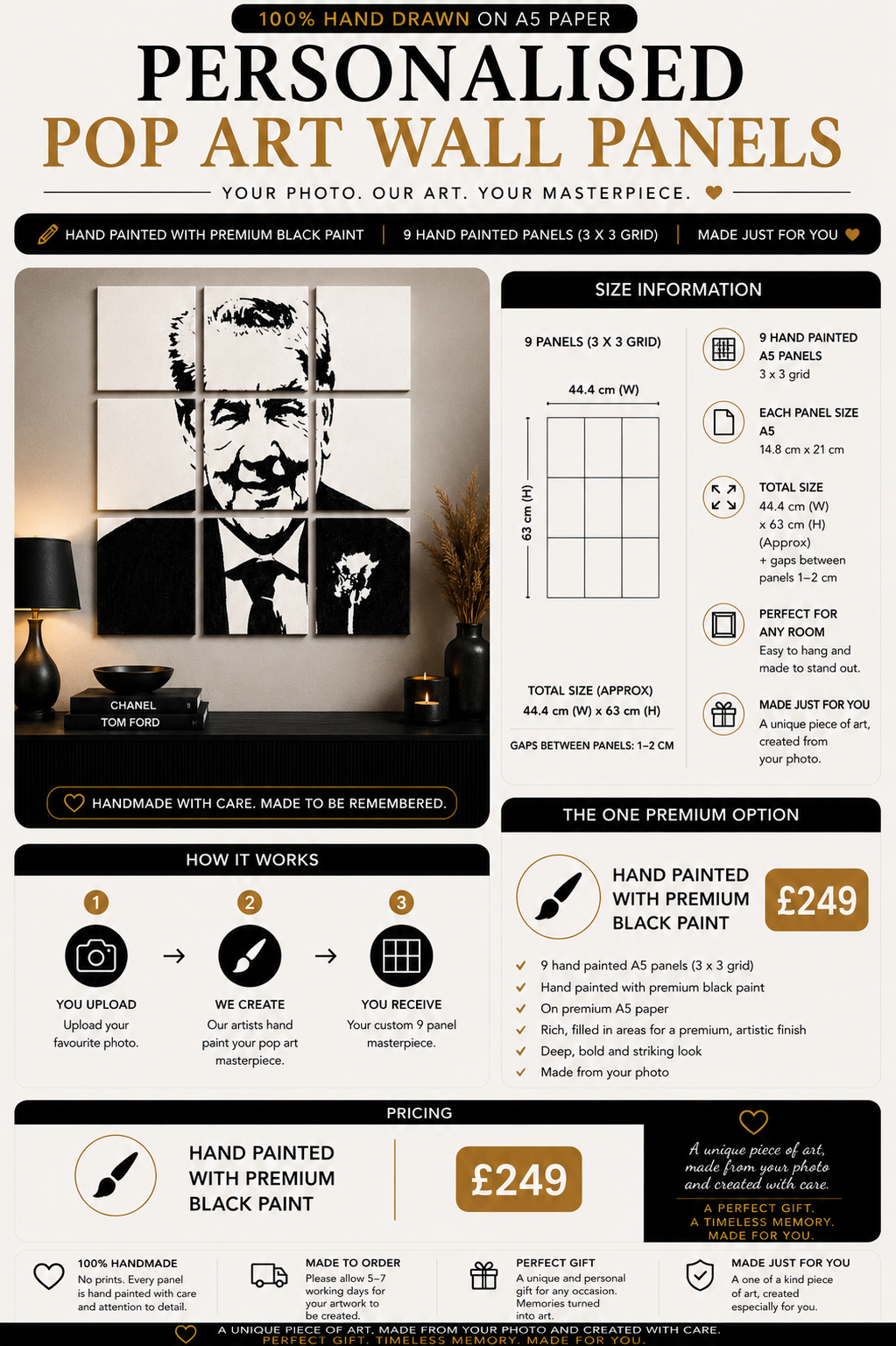 Personalised 9 Panel Wall Art