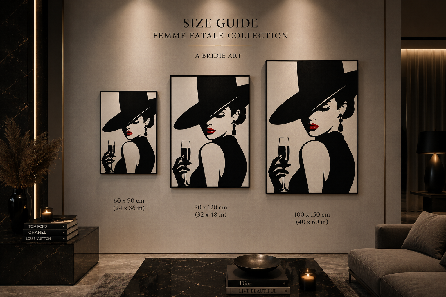 The Heiress | Luxury Black Stencil Pop Art Canvas