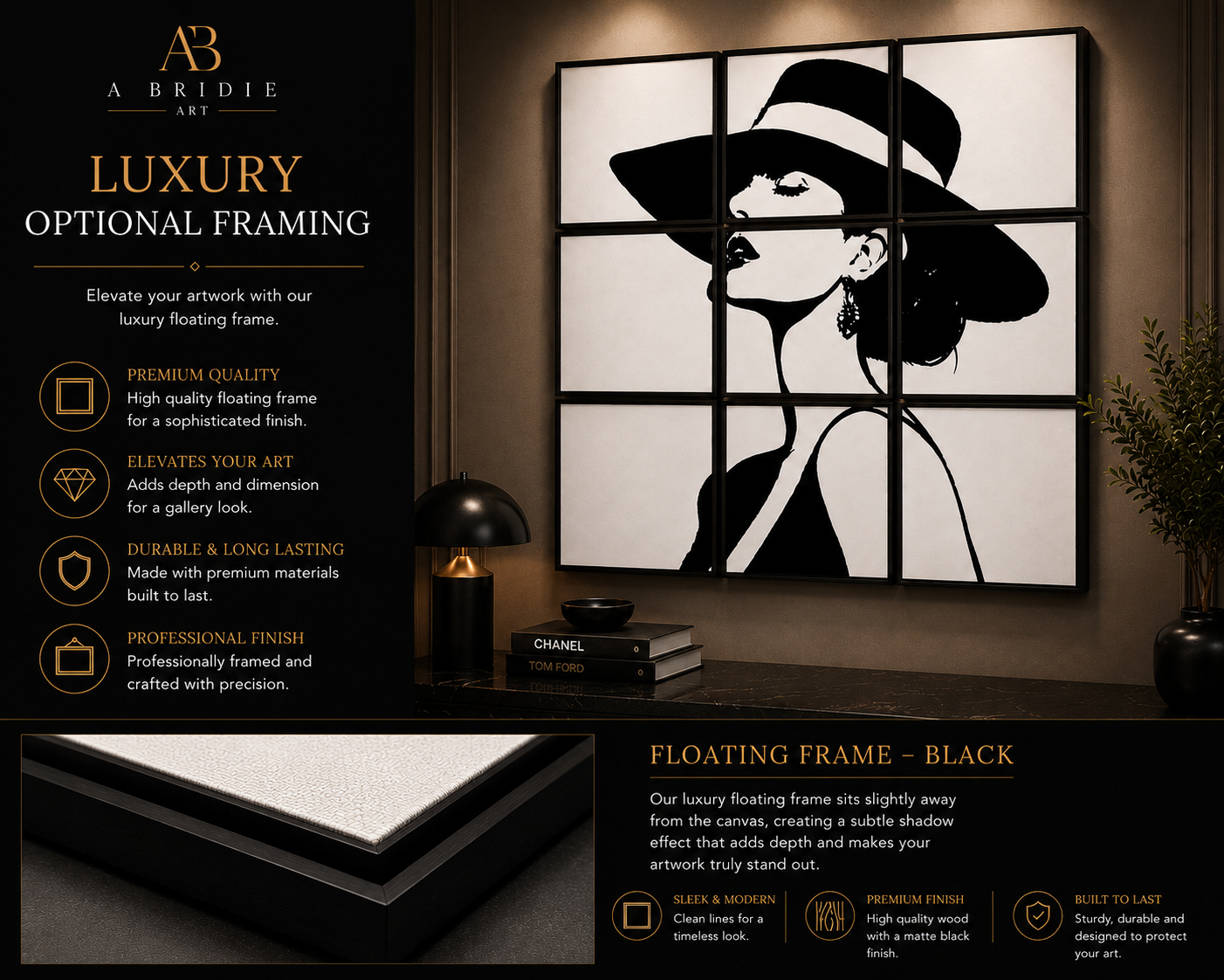 Signature Collection – Hand-Painted 9 Panel Wall Art