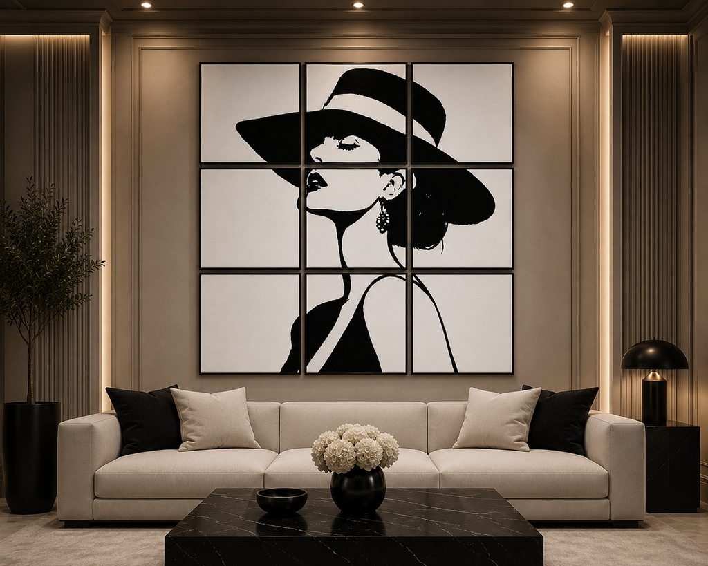 Signature Collection – Hand-Painted 9 Panel Wall Art