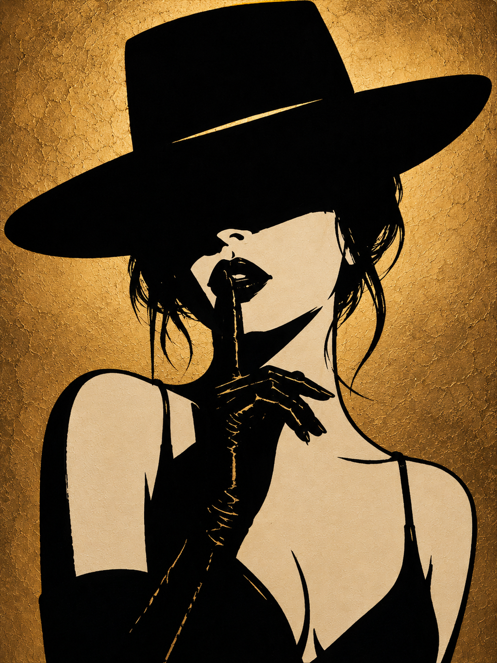 The Secret | Luxury Black Stencil Pop Art Canvas