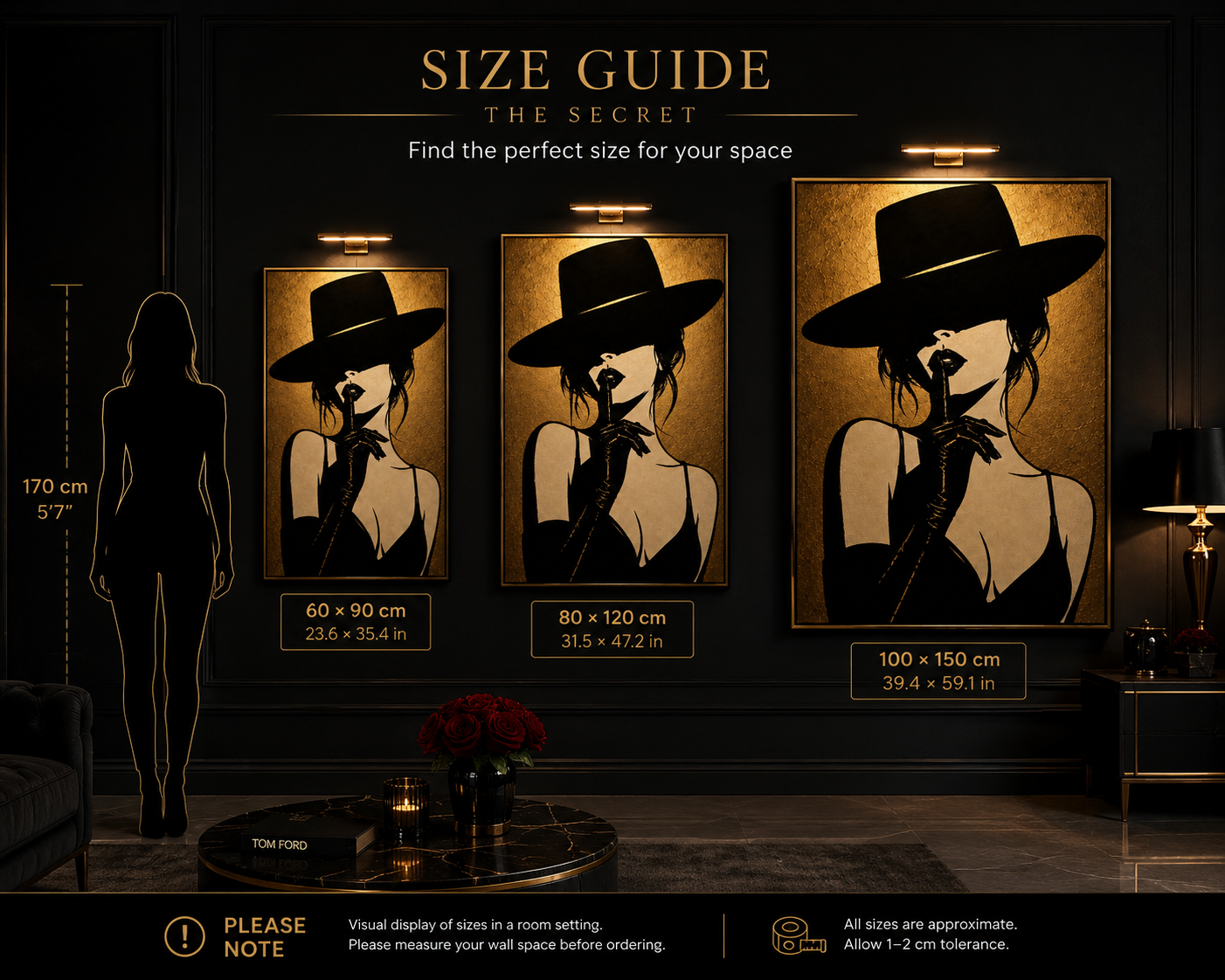 The Secret | Luxury Black Stencil Pop Art Canvas